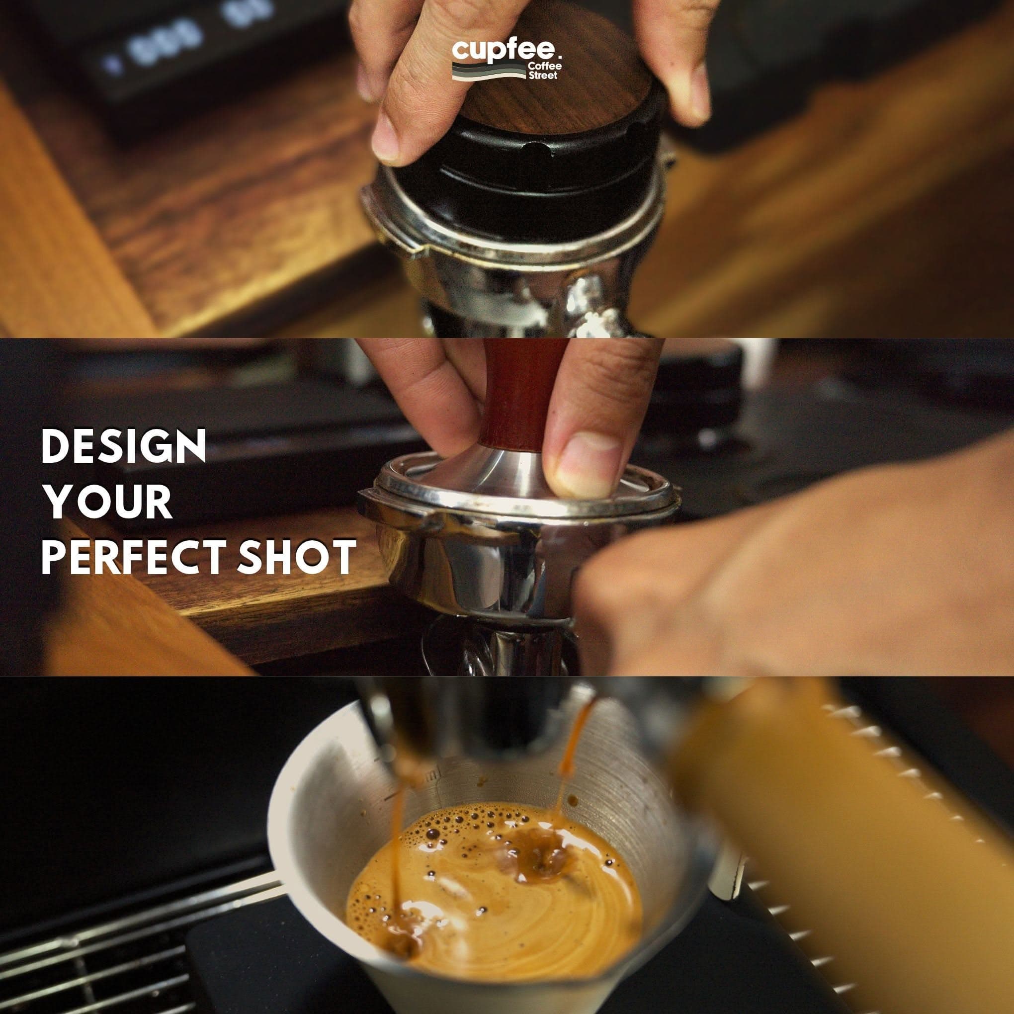 Barista preparing a fresh espresso shot